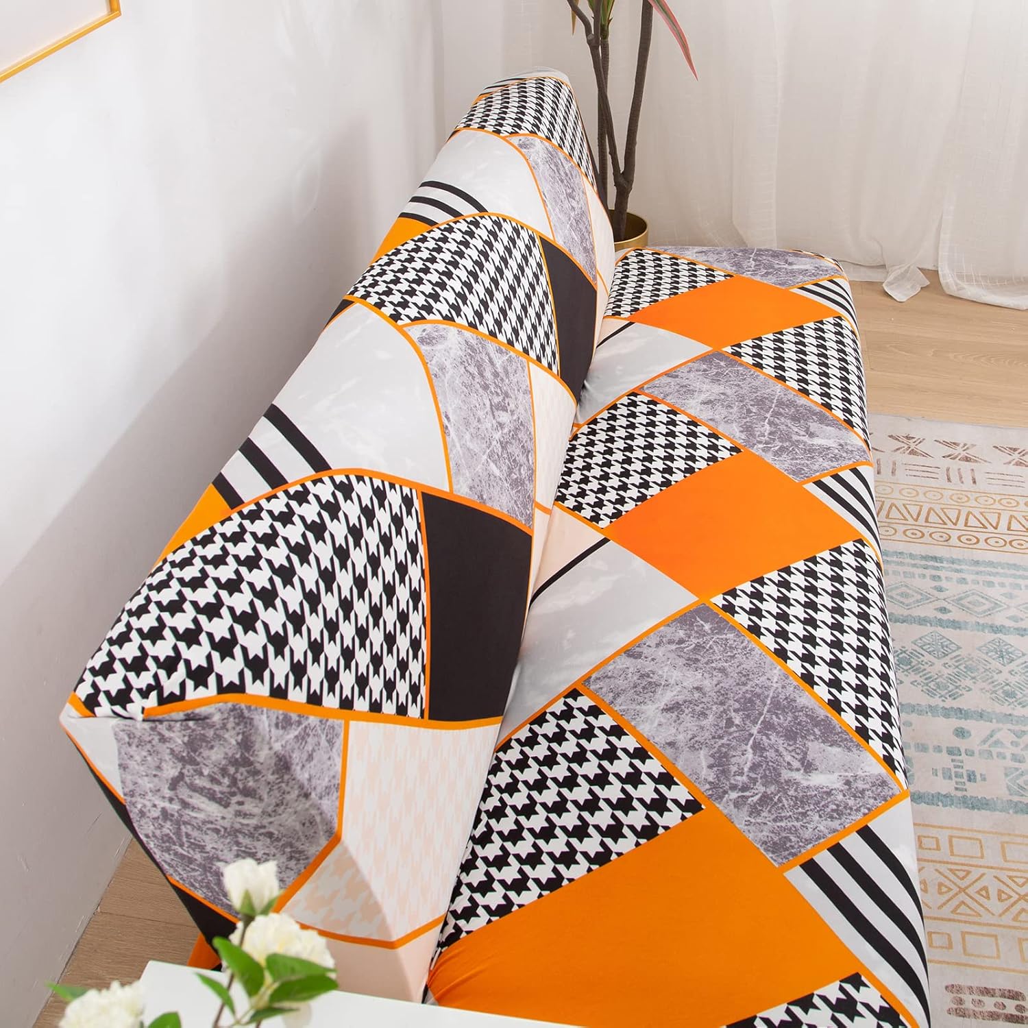 ele ELEOPTION Funda elástica para sofá cama sin brazos, fundas de cojín plegables para sofá, fundas de futón de tamaño completo, fundas protectoras