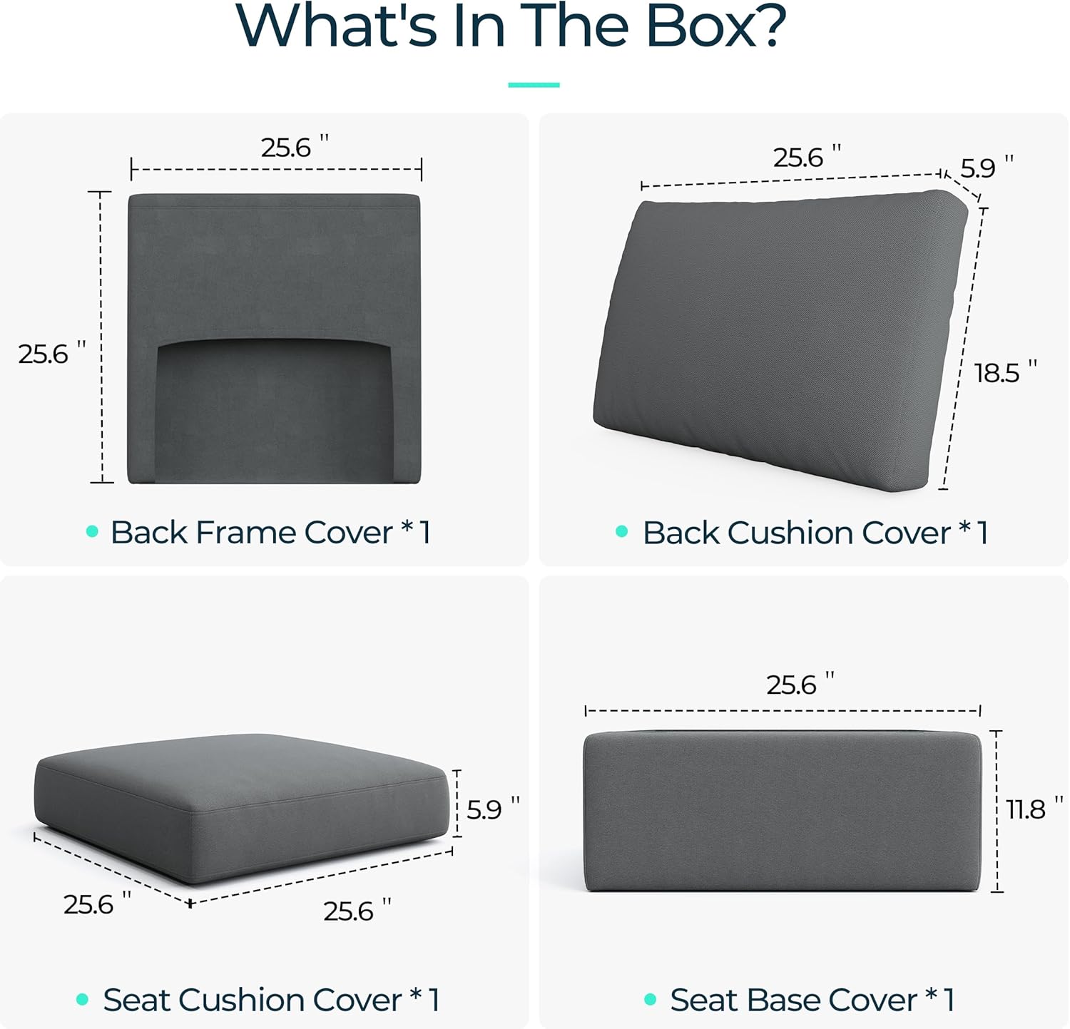 LINSY HOME Funda modular de sofá modular para un solo asiento, fundas de sofá lavables, incluye fundas de respaldo, cojín de respaldo, cojín de