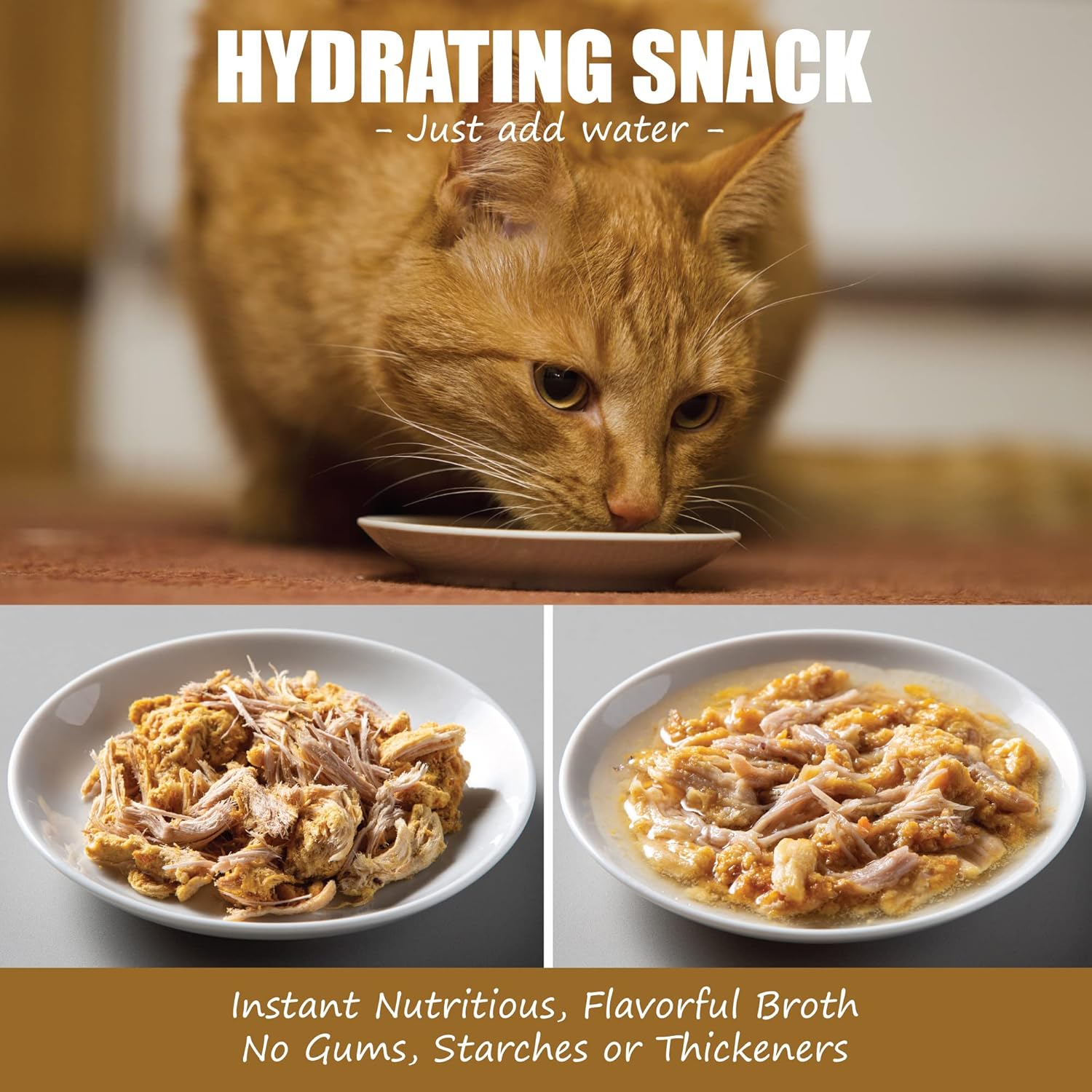 Whole Life Pet Bistro Bowl para gatos  Golosina hidratante instantánea de grado humano, aperitivo o comida especial. Crea su propio caldo rico, solo