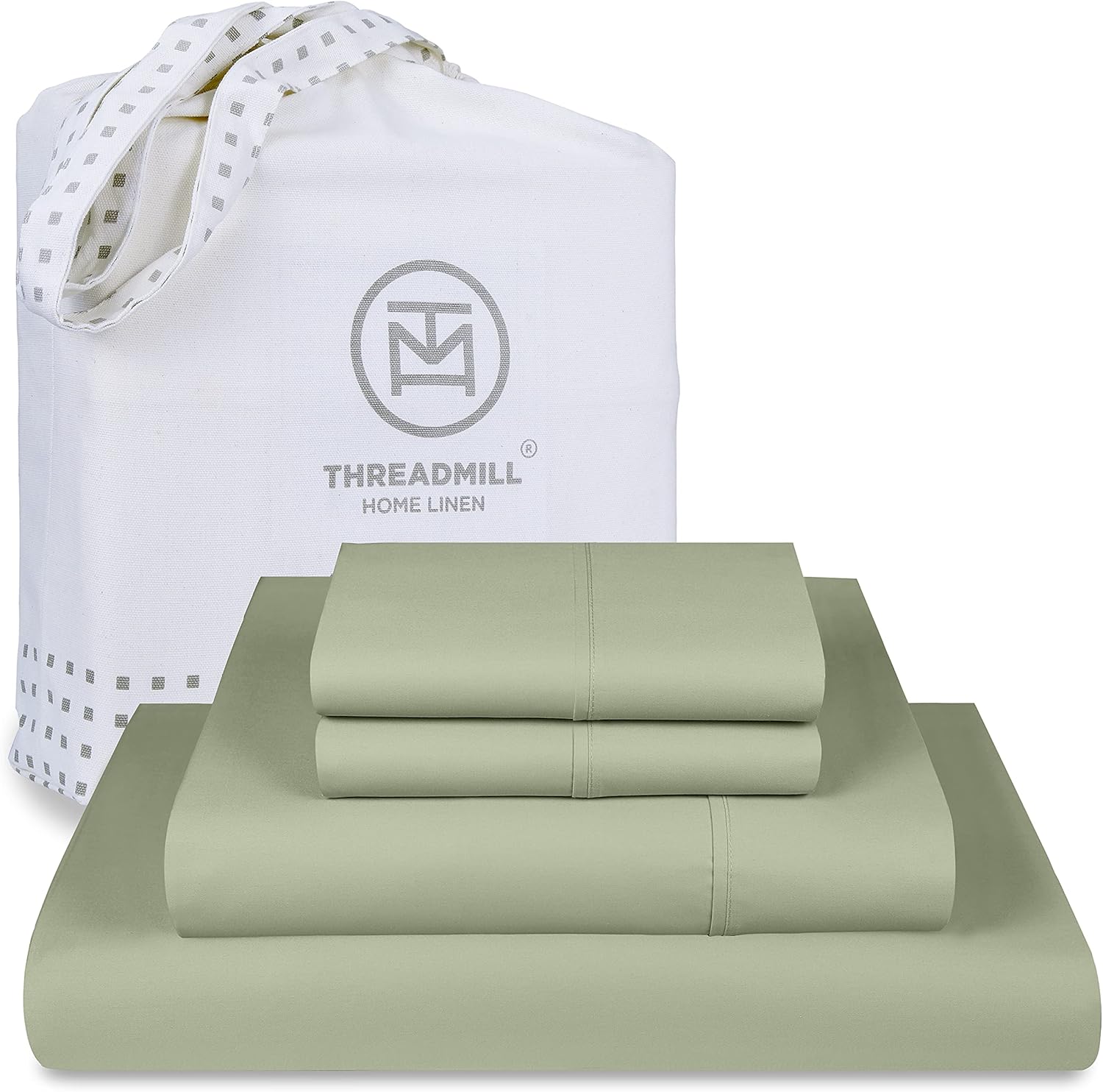 Threadmill Home Linen Bedding – Juego de sábanas de 800 hilos, 100 % algodón de fibras extralargas, juego de cama de lujo, 4 piezas, tejido de satén