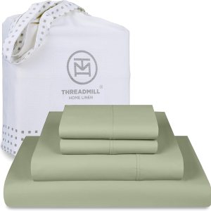 Threadmill Home Linen Bedding – Juego de sábanas de 800 hilos, 100 % algodón de fibras extralargas, juego de cama de lujo, 4 piezas, tejido de satén Threadmill Home Linen Bedding – Juego de sábanas de 800 hilos, 100 % algodón de fibras extralargas, juego de cama de lujo, 4 piezas, tejido de satén