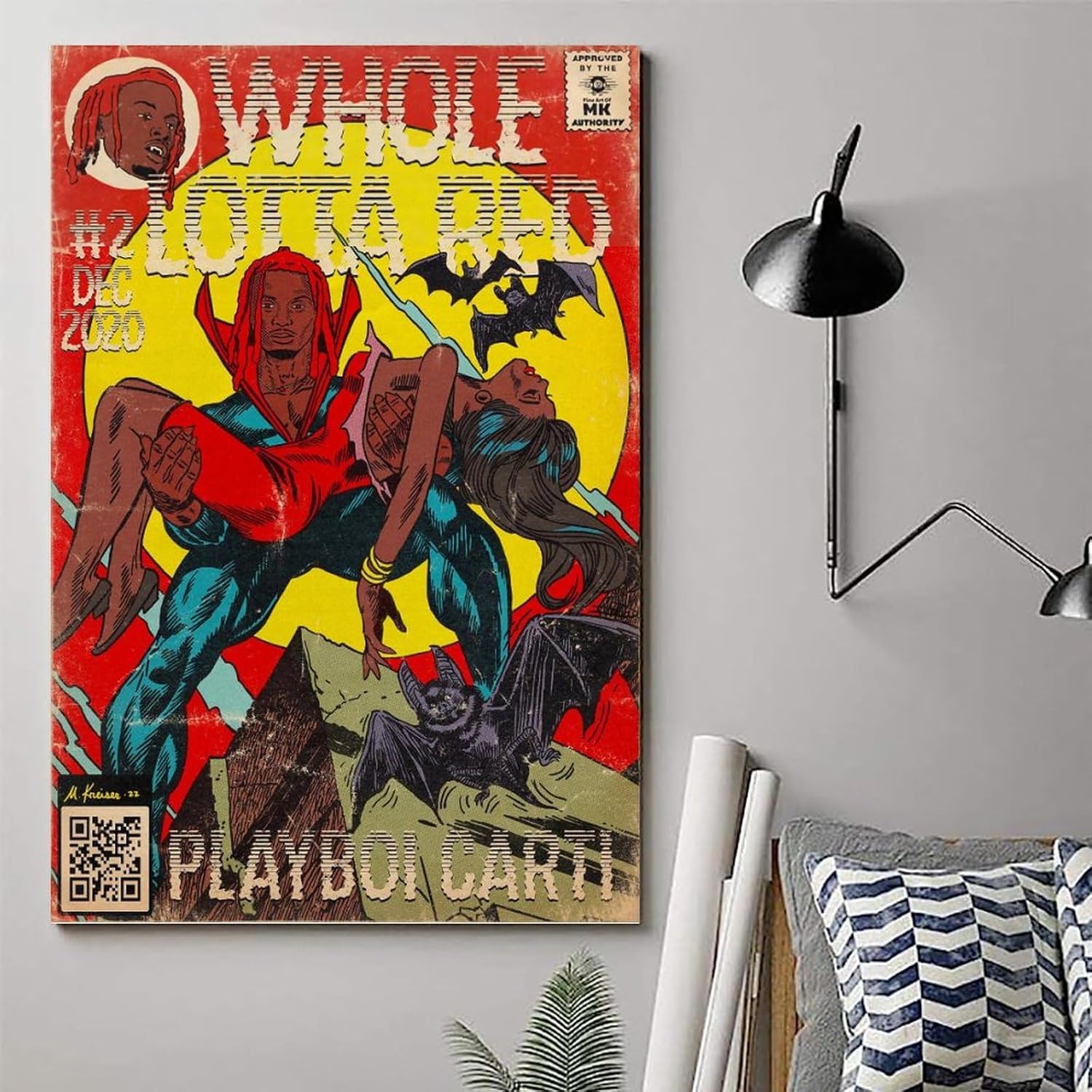 Playboi Carti – Póster musical de cómic para habitación, arte de pared estético, decoración de dormitorio, 16 x 24 pulgadas (15.7 x 23.6 in)