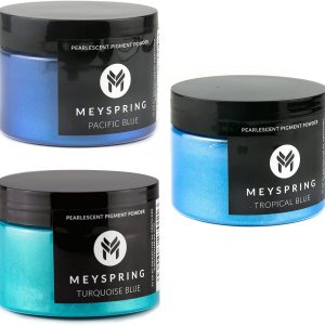 MEYSPRING Paquete de polvo de mica azul, incluye 3 tonos de azul, azul pacífico, azul tropical y azul turquesa, tintes y pigmentos de resina, polvo MEYSPRING Paquete de polvo de mica azul, incluye 3 tonos de azul, azul pacífico, azul tropical y azul turquesa, tintes y pigmentos de resina, polvo