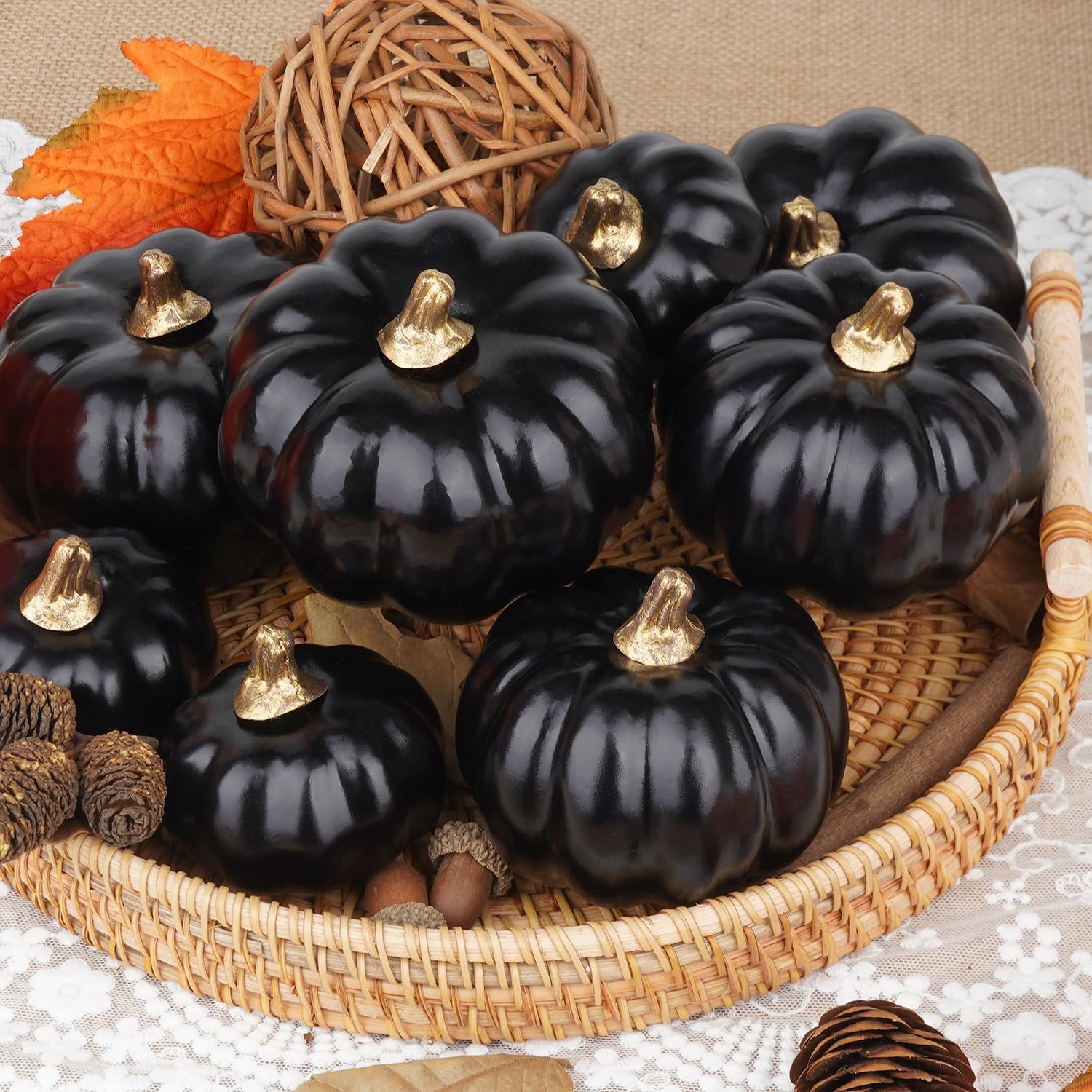 Artmag Calabazas artificiales a granel, 12 unidades de varios tamaños de cosecha, calabaza de espuma falsa para otoño, otoño, Halloween, fiesta en