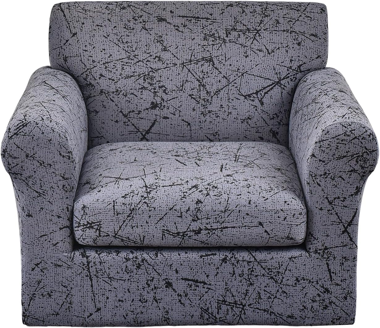 GOSTADY Funda elástica para sofá de 2 piezas, fundas de sofá de jacquard con parte inferior elástica, protector de muebles para sala de estar,