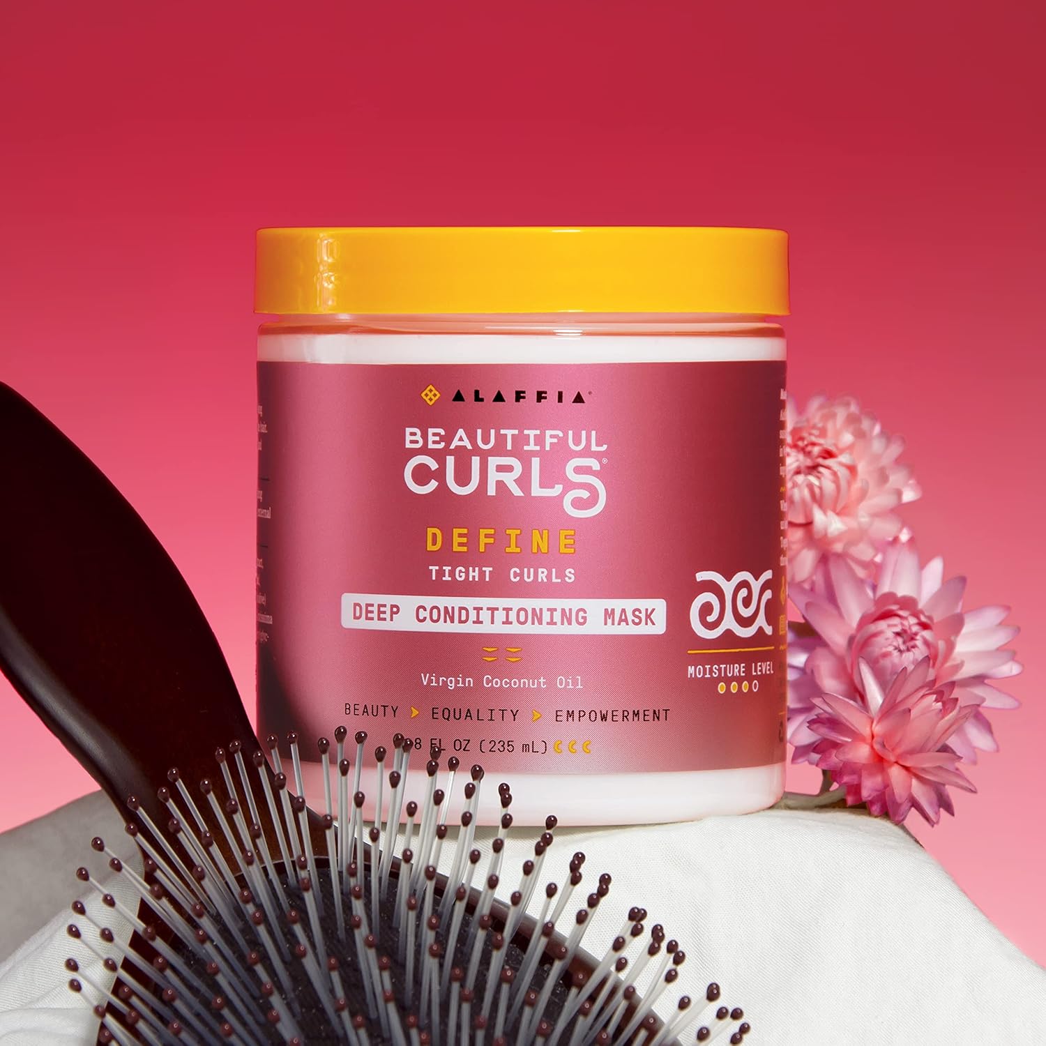 Alaffia Cuidado del cabello, hermosos rizos profundos acondicionadores, productos para el cabello grueso y rizado, vitaminas nutritivas, aceite de