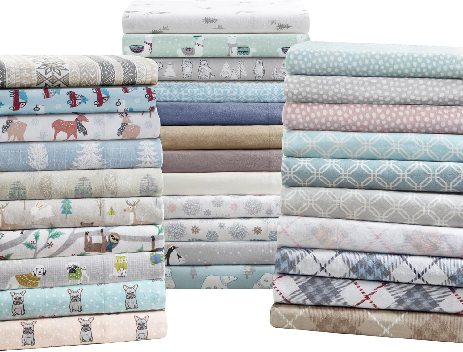 Sleep Philosophy True North Cozy – Juego de ropa de cama cálida de franela 100% algodón, estampado novedoso de animales y estrellas, lindo,