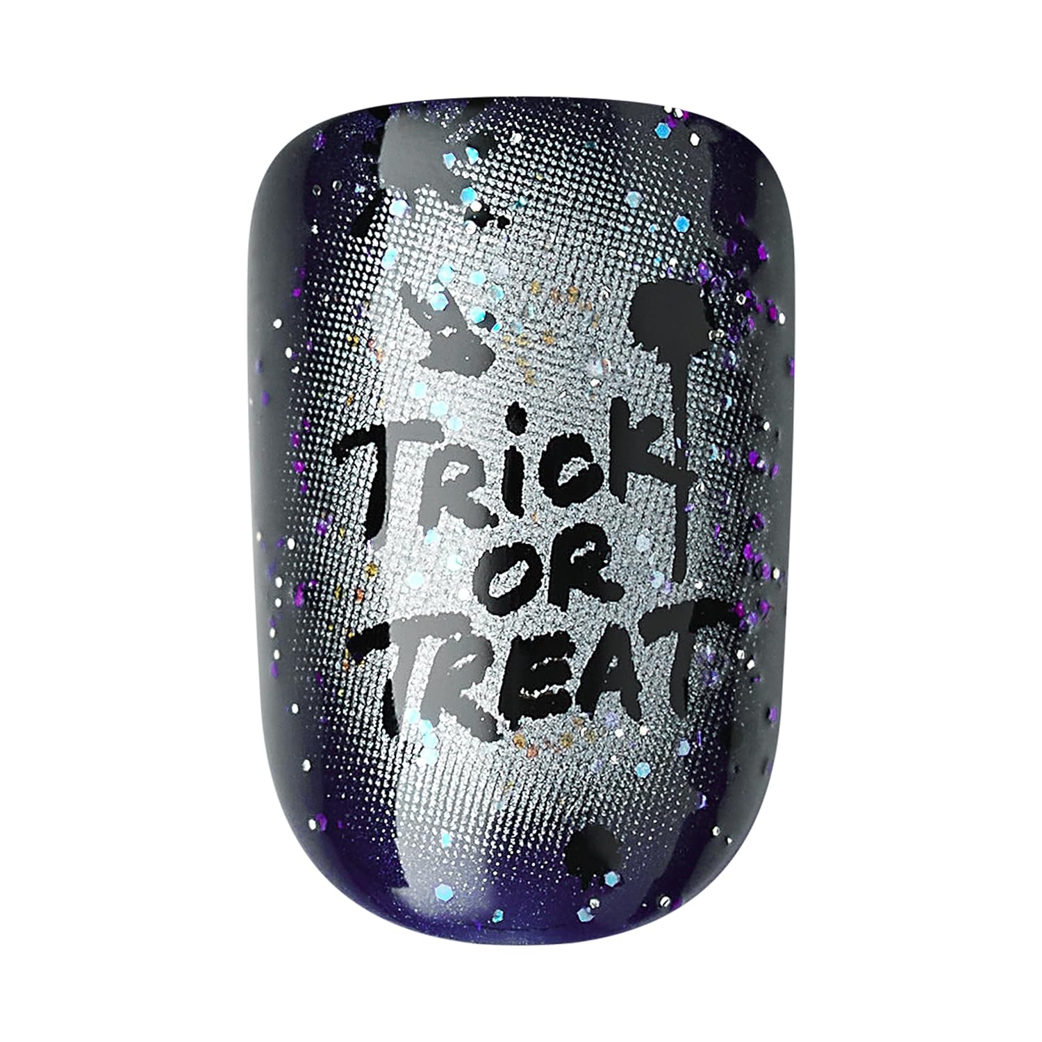 KISS imPRESS – Manicura a presión para Halloween, azul, longitud corta, forma cuadrada, tecnología PureFit, a prueba de astillas, a prueba de