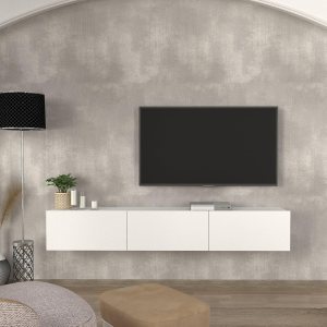 DORPEK Picasso – Soporte de TV flotante para televisores de hasta 78 pulgadas, armario de TV montado en la pared con 2 cajones, mueble de pared para DORPEK Picasso – Soporte de TV flotante para televisores de hasta 78 pulgadas, armario de TV montado en la pared con 2 cajones, mueble de pared para