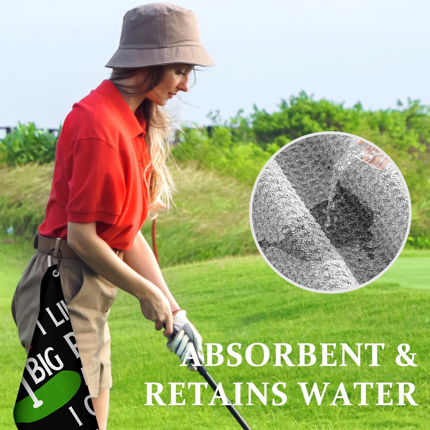 Toalla de golf con clip para bolsas de palos de golf para hombres, mujeres, accesorios de golfistas, regalos, negro, I Like Big Putts I Cannot Lie