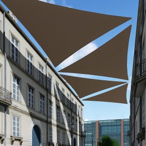 Tang toldo de sol, velas de sombra 180GSM HDPE Equilateral Triángulo Permeable Toldo estándar comercial personalizable, Marrón Tang toldo de sol, velas de sombra 180GSM HDPE Equilateral Triángulo Permeable Toldo estándar comercial personalizable, Marrón