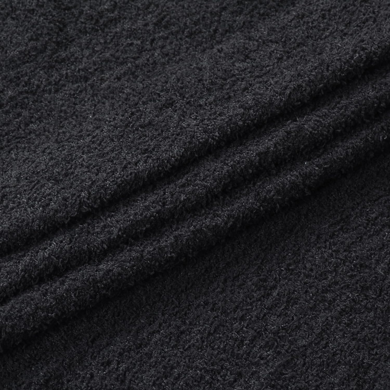 Manta de punto súper suave de 60 x 80 pulgadas, ligera, acogedora y cálida, manta gruesa y esponjosa para sofá, cama, oficina, color negro
