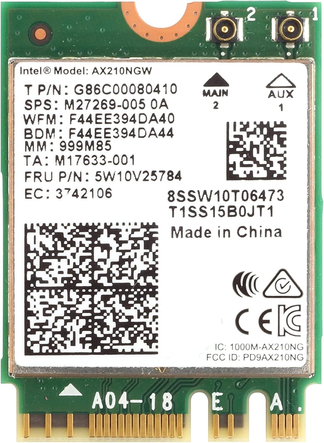 Y5 AX210NGW AX210 WiFi 6E Gig+ M.2 2230 AE Módulo dominante, MU-MIMO Tri-Band Wi-Fi Card con Bluetooth 5.2. compatible con Windows 1011 64bit.
