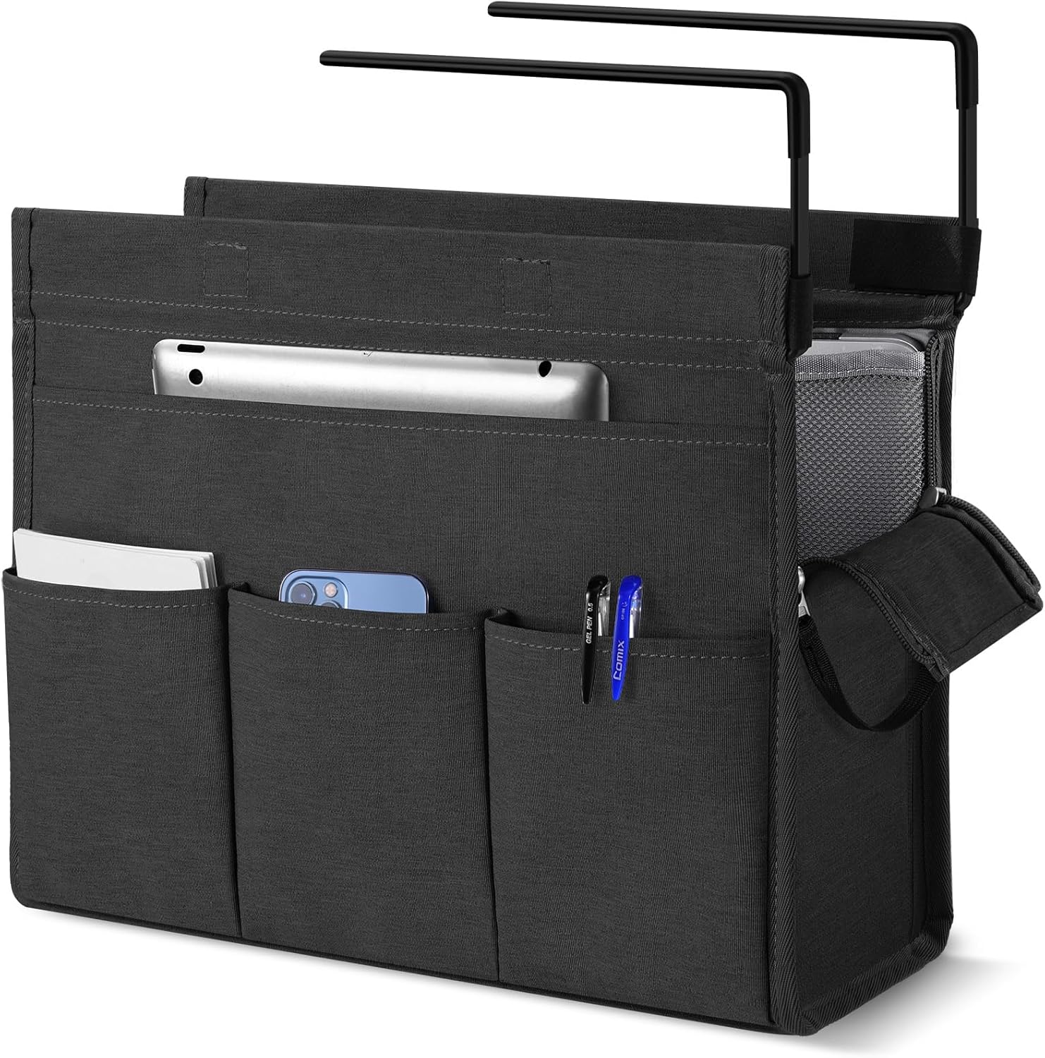 MASTLU Bolsa de almacenamiento para colgar debajo del escritorio, organizador de escritorio, bolsa de almacenamiento lateral de oficina, compatible
