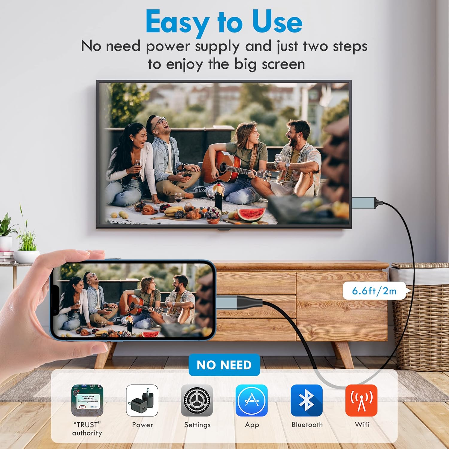 Adaptador Lightning a HDMI  Cable HDMI para iPhone a TV  Compatible con iPhone 14, 13, 12, 11 y salida de YouTube a TV  con pantalla HD de 1080P
