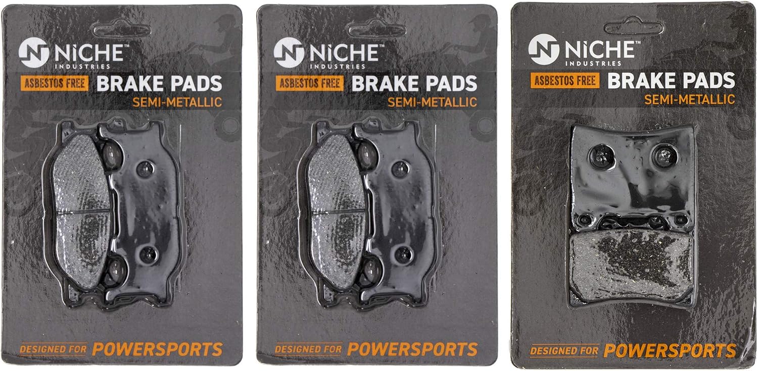 NICHE Juego pastillas de freno para Yamaha V Star 1100 3XF-W0045-50-00 5VU-25805-00-00 Delanteras traseras semimetálicas
