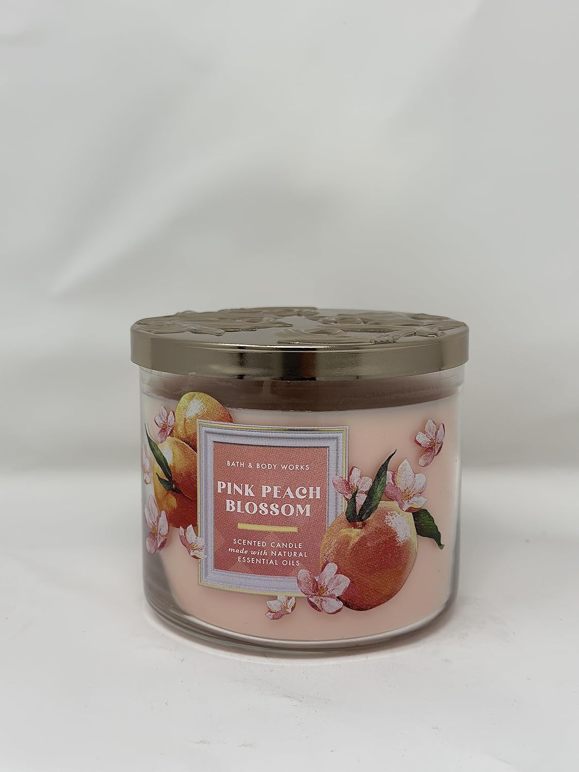 Pink Peach Blossom – Vela de 3 mechas de 14.5 oz (411 g) fabricada con aceite esencial natural