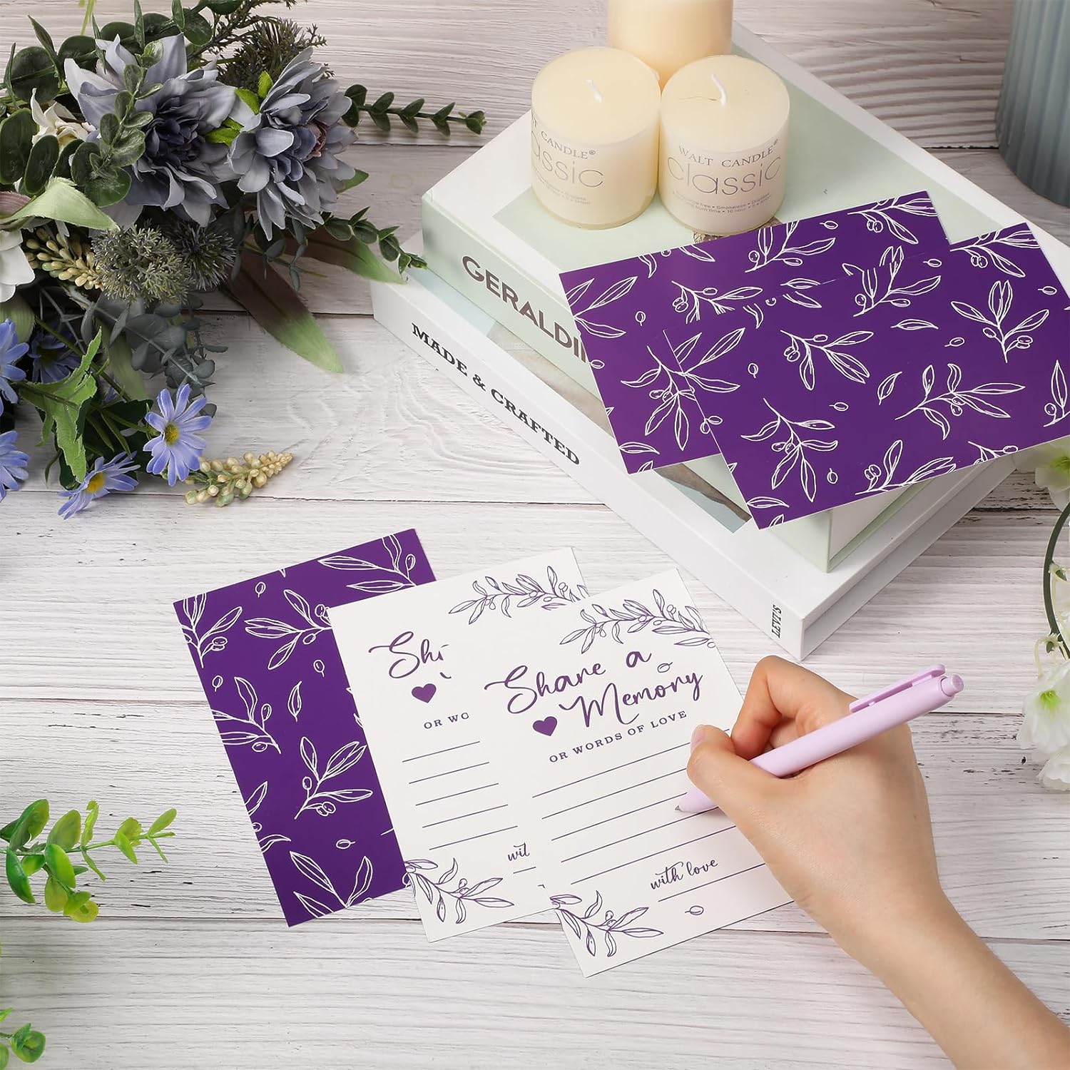 50 tarjetas de memoria para colecciones de vida, tarjetas de memoria, ideas de tarjetas de invitados para funerales, graduaciones, bodas, despedidas