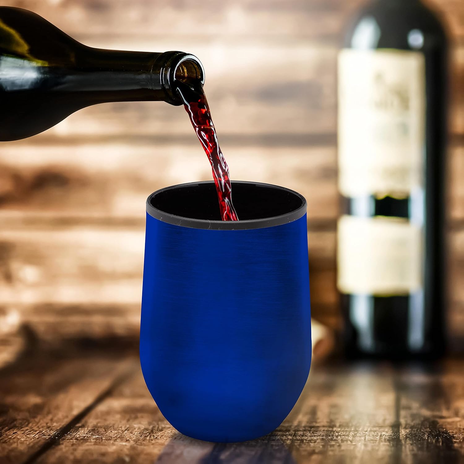 DISCOUNT PROMOS Vasos de vino sin tallo de 12 onzas, juego de 6, paquete a granel, aislados, perfectos para vino, cócteles, otras bebidas frías y
