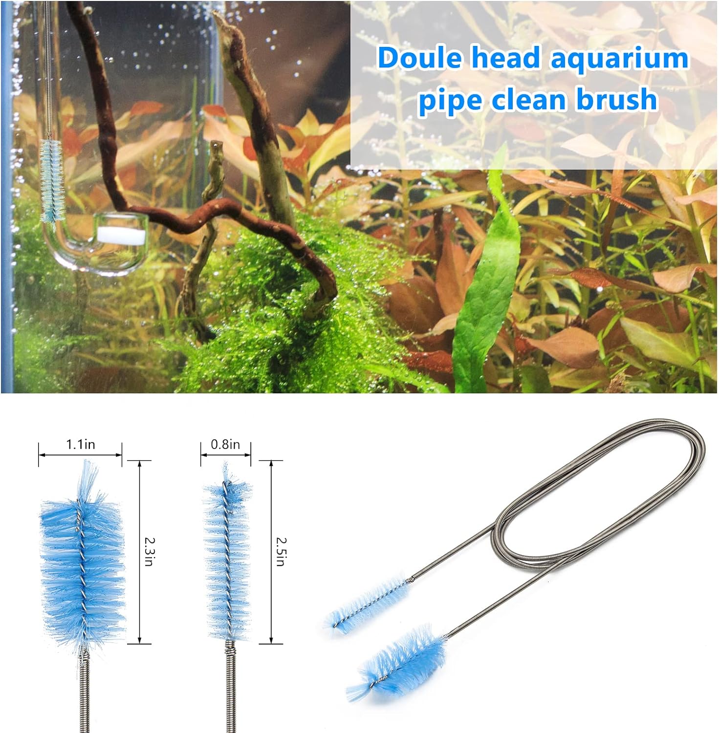 Liveek – Kit de herramientas de acuario extralargas 8 en 1, herramientas de plantas de acuario de acero inoxidable para acuario, herramientas largas