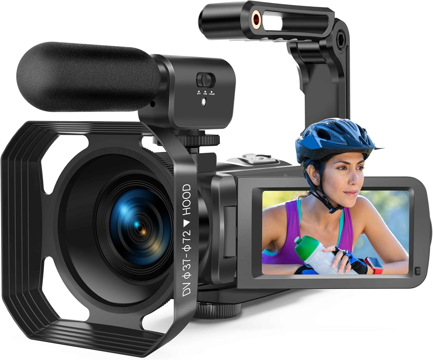 Kit de videocámara de cámara de video 4K, zoom digital de 56 MP 18X de 3.0 pulgadas, pantalla táctil IPS de 3.0 pulgadas, videocámara digital de