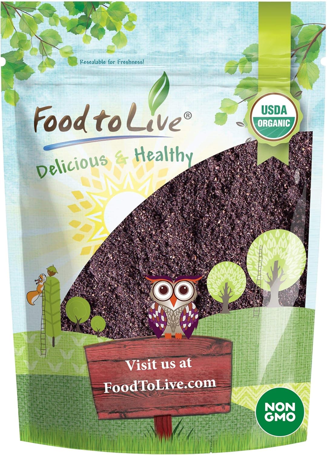Food to Live Polvo orgánico de bayas maqui, 8 onzas, sin OMG, crudo, 100% puro, superalimento vegano, sin azúcar añadido, a granel, rico en hierro,