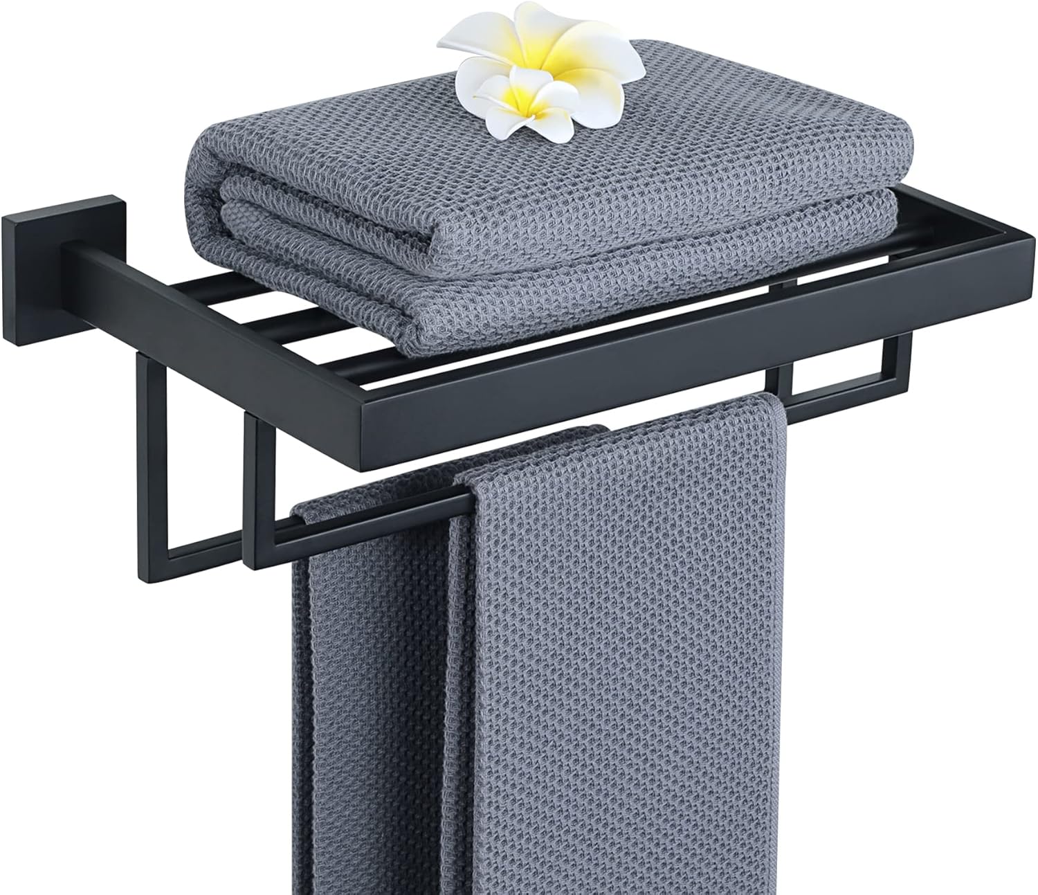 Alise Toallero, toallero con barras de toalla dobles para baño y lavabo, 16 pulgadas, acero inoxidable SUS 304, soporte de torre de montaje en