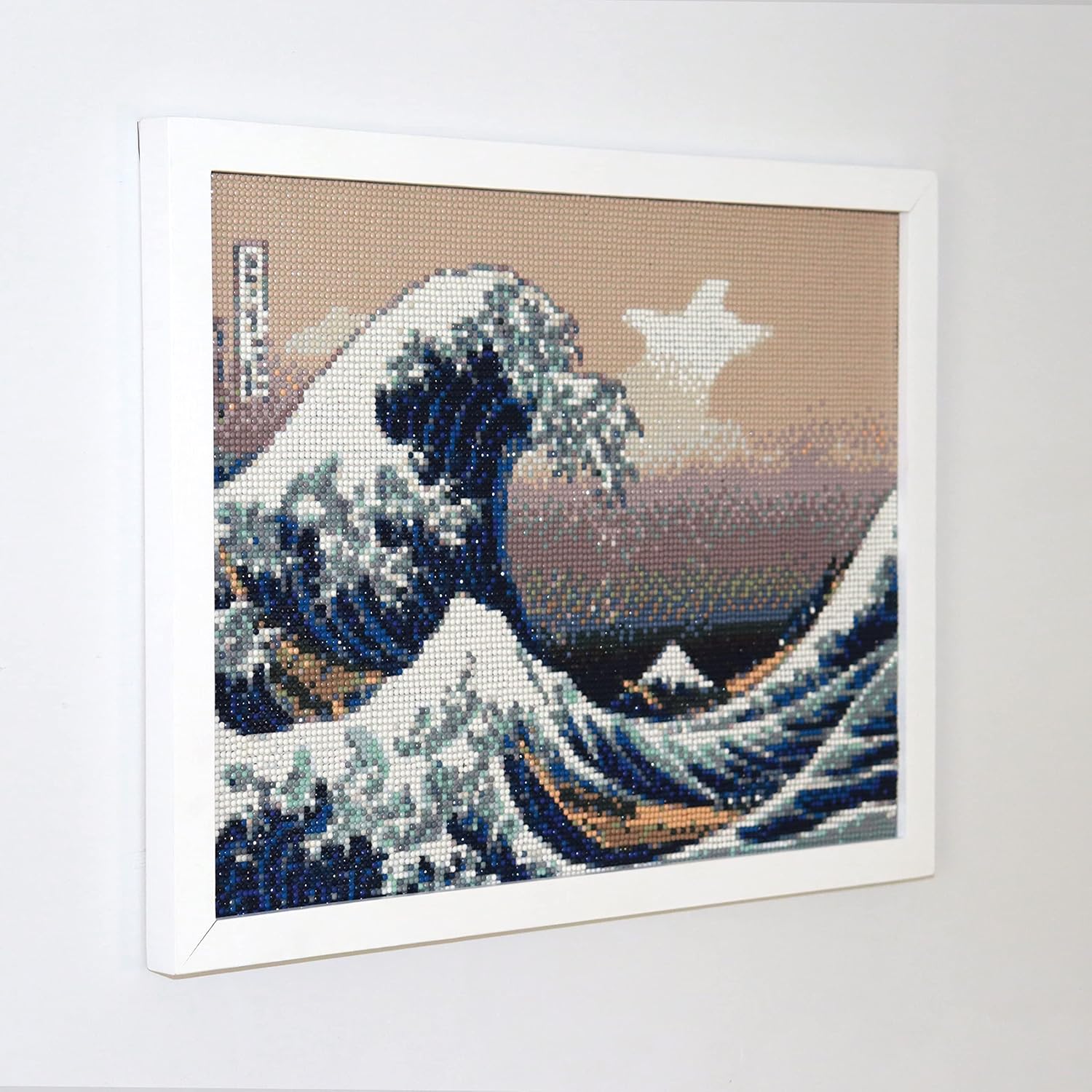 Kits de pintura de diamantes 5D para adultos, gran ola de Kanagawa Ukiyo-e, taladro completo redondo, arte de diamantes, carteles de punto de cruz,