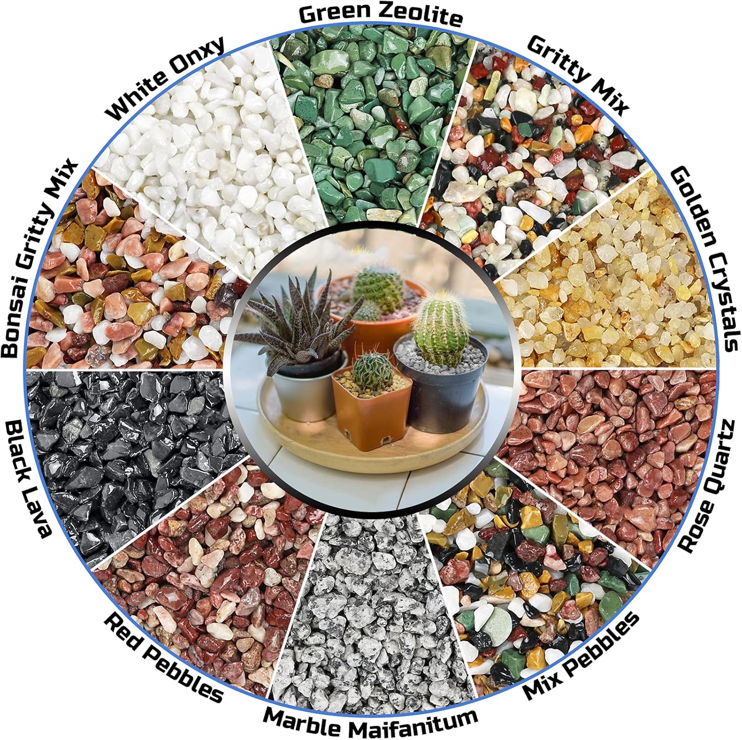 Piedras de 2 libras para plantas, rocas de drenaje para plantas en maceta, terrario suculento bonsái cactus piedras  guijarros de acuario para pecera