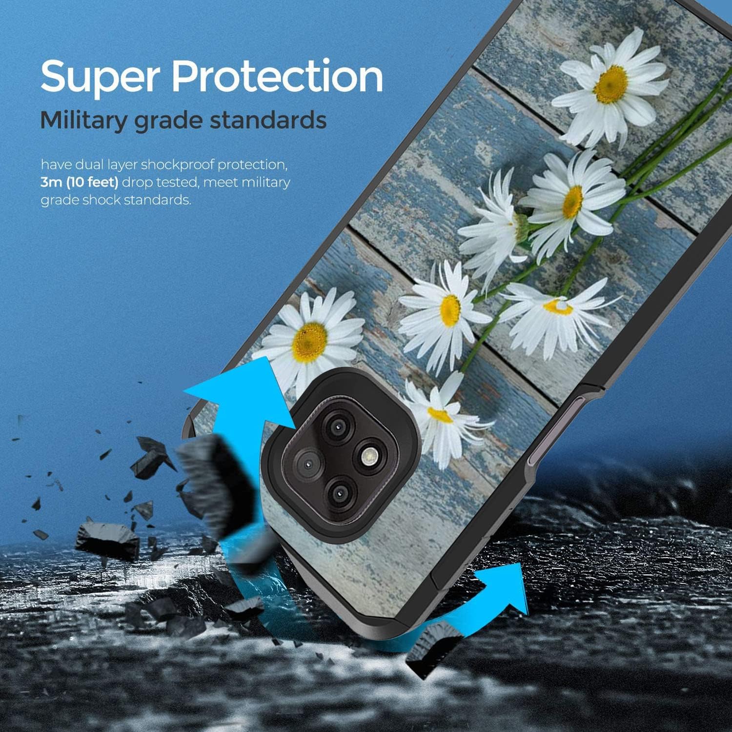 Funda para Moto G Power 2021, funda Motorola G Power 2021, funda antiarañazos a prueba de golpes. Funda híbrida de doble capa para Motorola Moto G