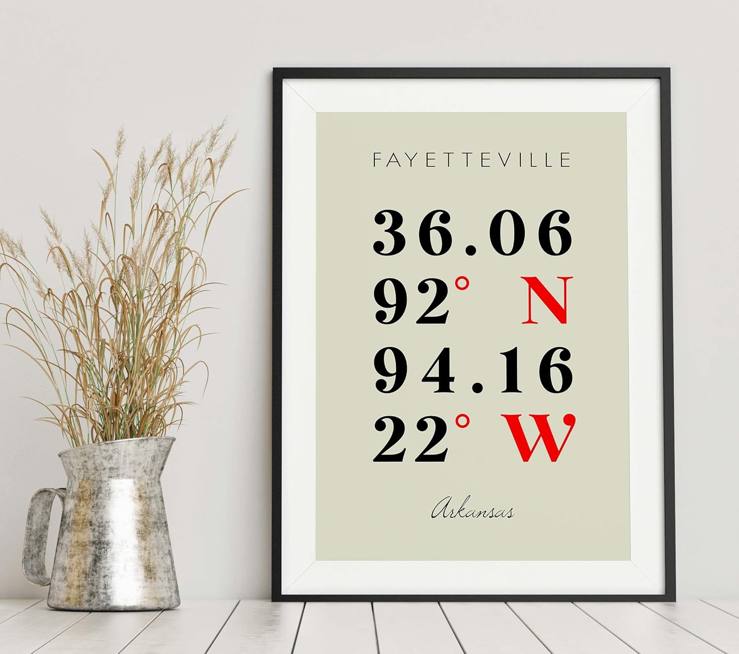 Mapa de Fayetteville, Arkansas, Coordenadas Multilíneas de Colores (18×24)