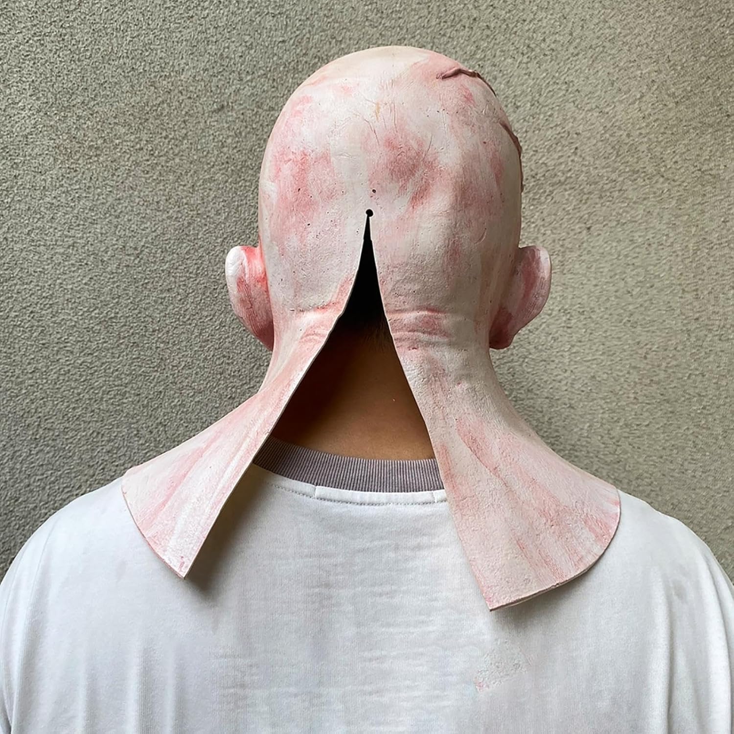 Máscara de alienígena de látex espeluznante máscara de alienígena de terror de Halloween, accesorios de fiesta de disfraces de miedo, tenedor y