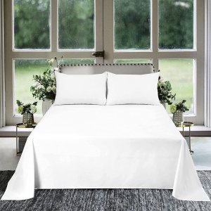 Sábana encimera 100% algodón egipcio, color blanco, tamaño King extragrande, fácil de lavar, 800 hilos, 1 pieza, 120 x 120 pulgadas Sábana encimera 100% algodón egipcio, color blanco, tamaño King extragrande, fácil de lavar, 800 hilos, 1 pieza, 120 x 120 pulgadas