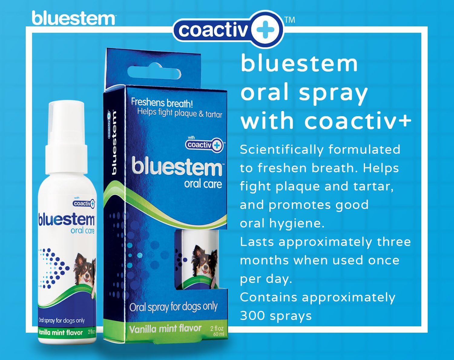 Dog Oral Spray Breath Freshener Pet Dental Teeth & Mouth Cleaning Spray That Treats All Dogs Bad Breath Smell When Breathing. Tooth Tartar + Plaque