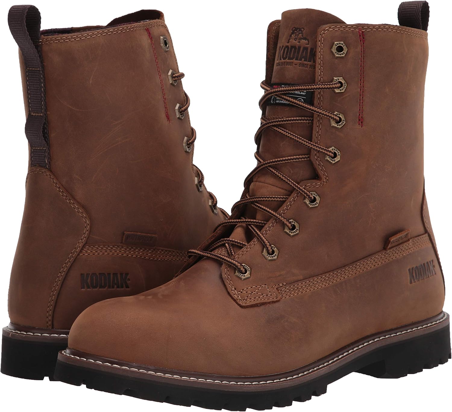 Kodiak Botas industriales impermeables McKinney de 8 pulgadas para hombre