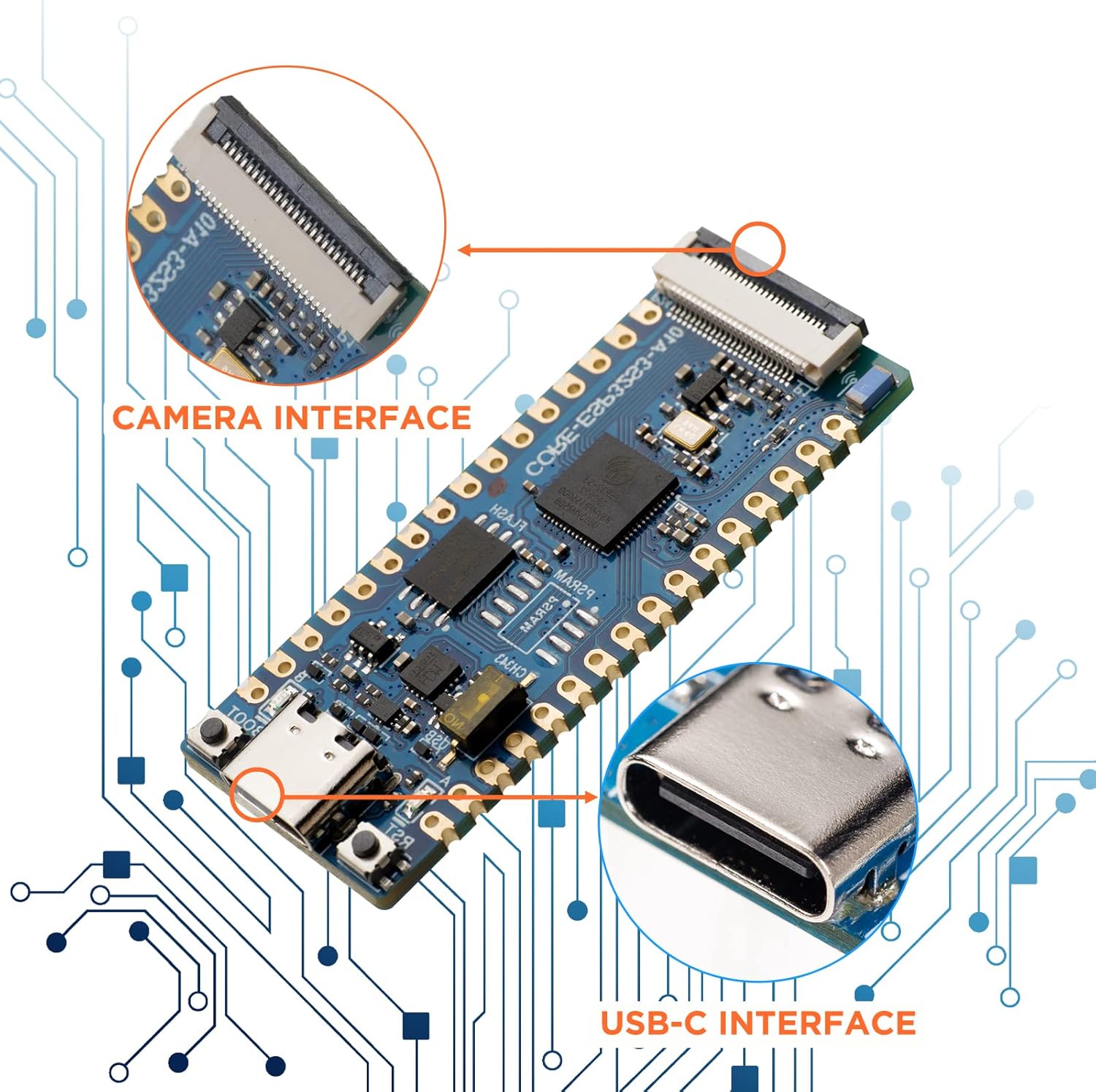 3 placas de desarrollo USB C ESP32 S3, ESP32-S3 MCU con PSRAM de 8 MB, flash de 16 MB y SRAM de 512 K, placa ESP32 con WiFi, Bluetooth, CH343P a