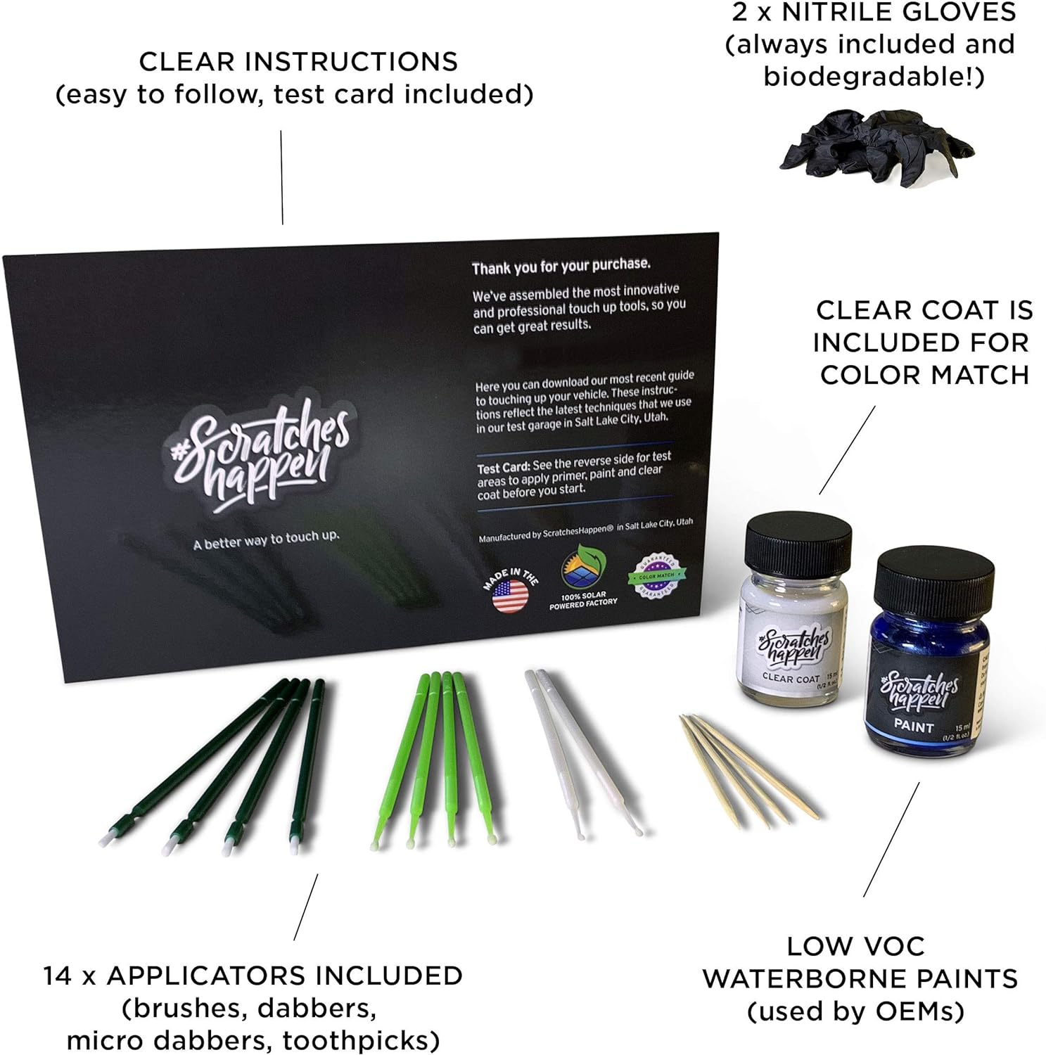 ScratchesHappen Kit de pintura de retoque Exact-Match compatible con Volvo Savile Gray Metallic (492) – Botella, esencial
