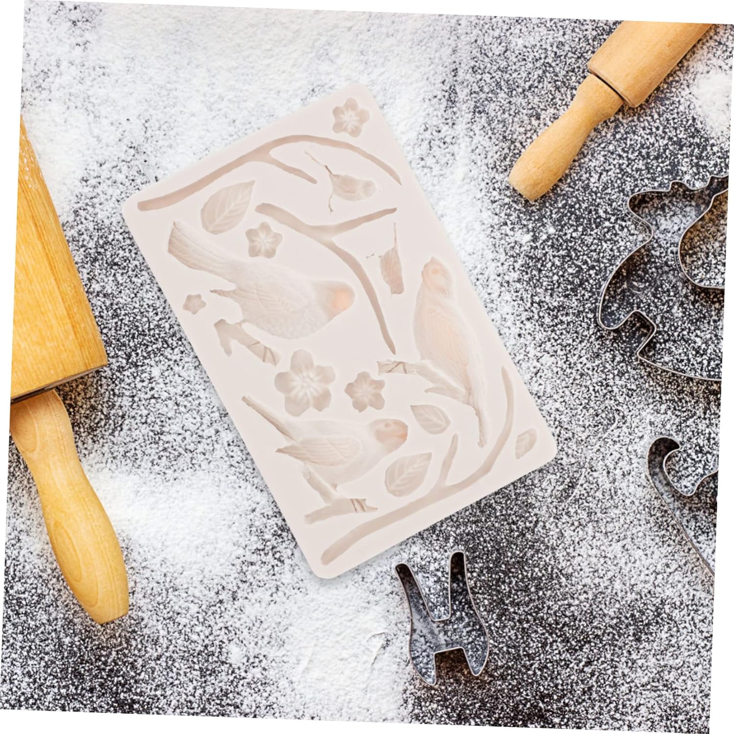 Abaodam Molde de silicona para fondant, molde de silicona para hacer pasteles, molde de resina para fondant, creativo, moldes para hornear, ramas y