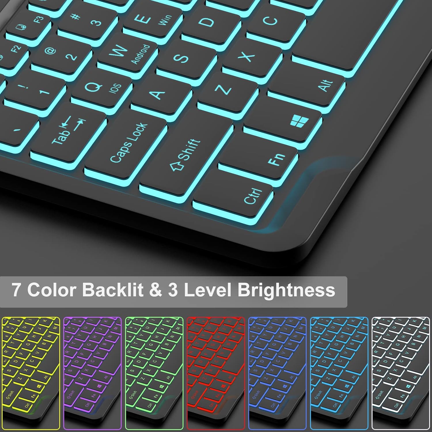 D DINGRICH Funda para iPad Pro 12.9 con teclado  Magnéticamente desmontable, retroiluminada, tipo C, conexión Bluetooth, para iPad Pro 6543