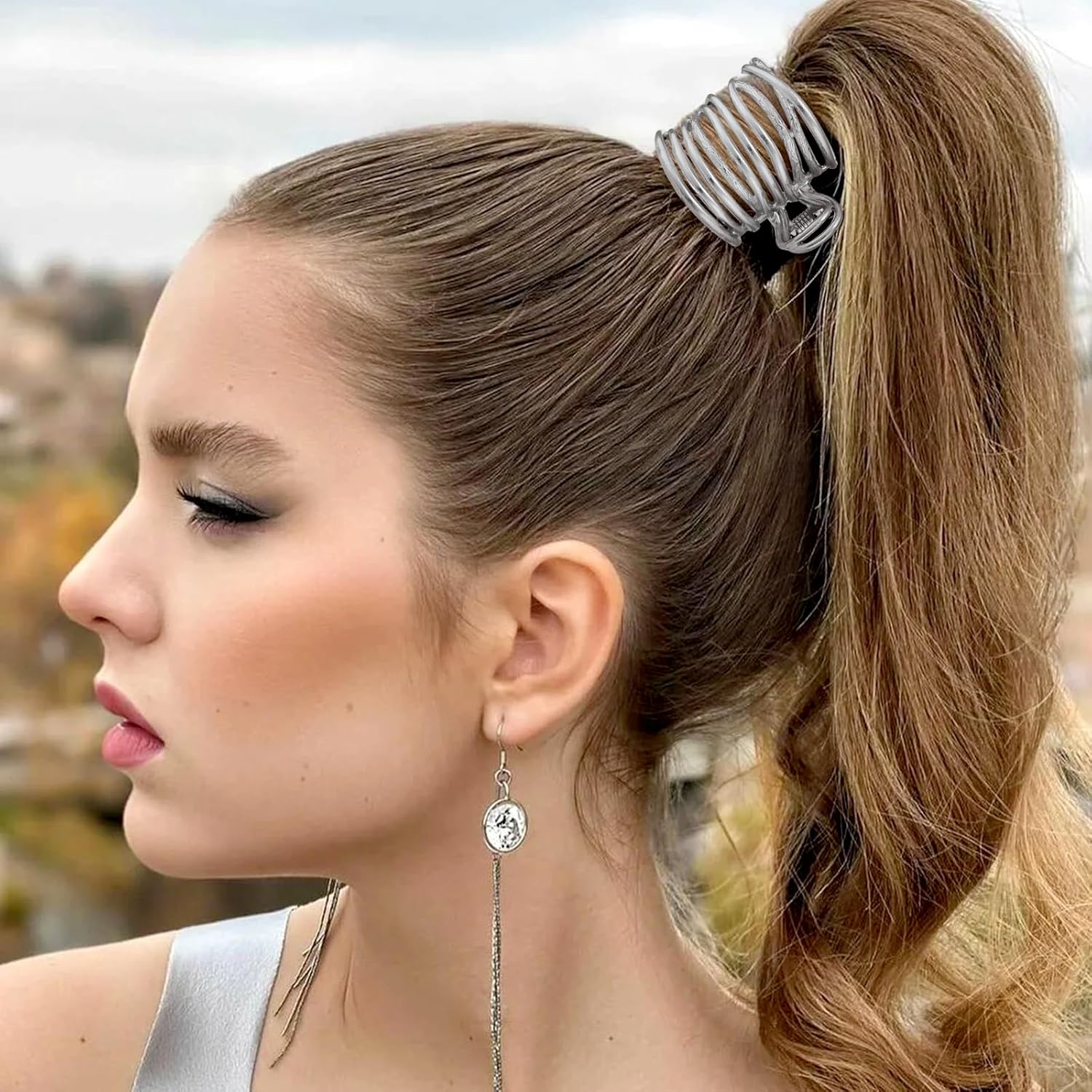 4 pinzas de pelo medianas, pinzas de metal para mujer, pinzas antideslizantes para cabello grueso, pinzas de garra para cabello fino, pinzas de pelo