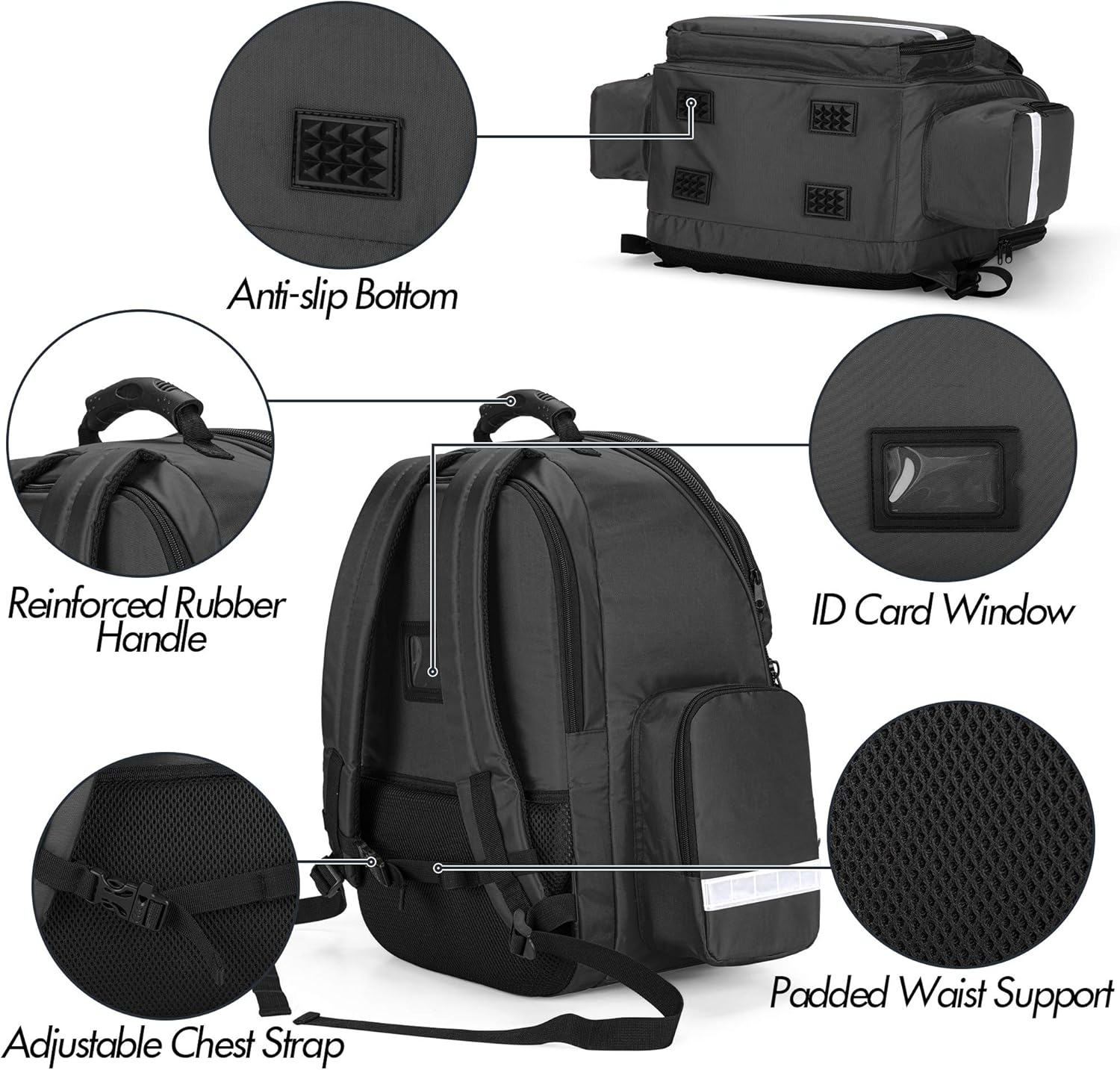 Trunab Mochila vacía del trauma del bolso del primer responder, paquete del bolso del salto del almacenamiento de los kits de emergencia médica,