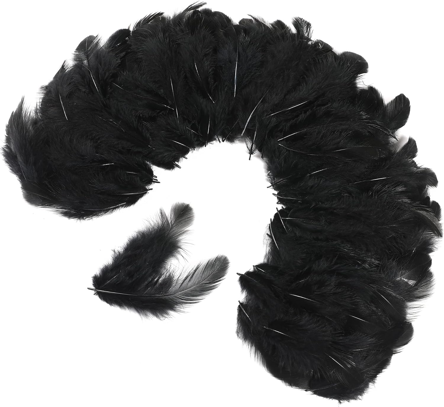 Soarer Plumas negras artesanales a granel, 300 plumas naturales de 3 a 5 pulgadas para boda, suministros de atrapasueños, manualidades de bricolaje