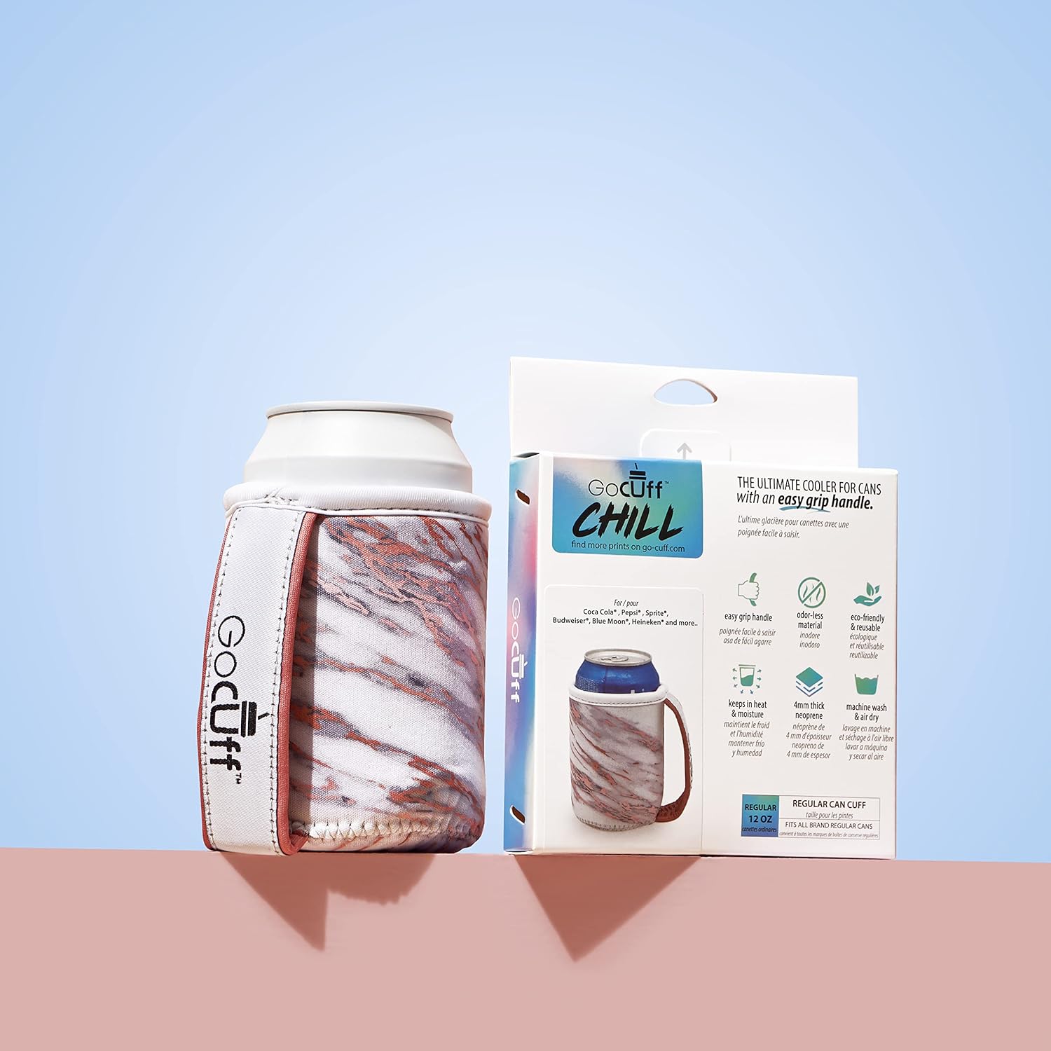 GoCuff – Fundas para puños de latas regulares, aislantes reutilizables con asa neopreno con mangas aisladas para refrescos, bebidas energéticas,