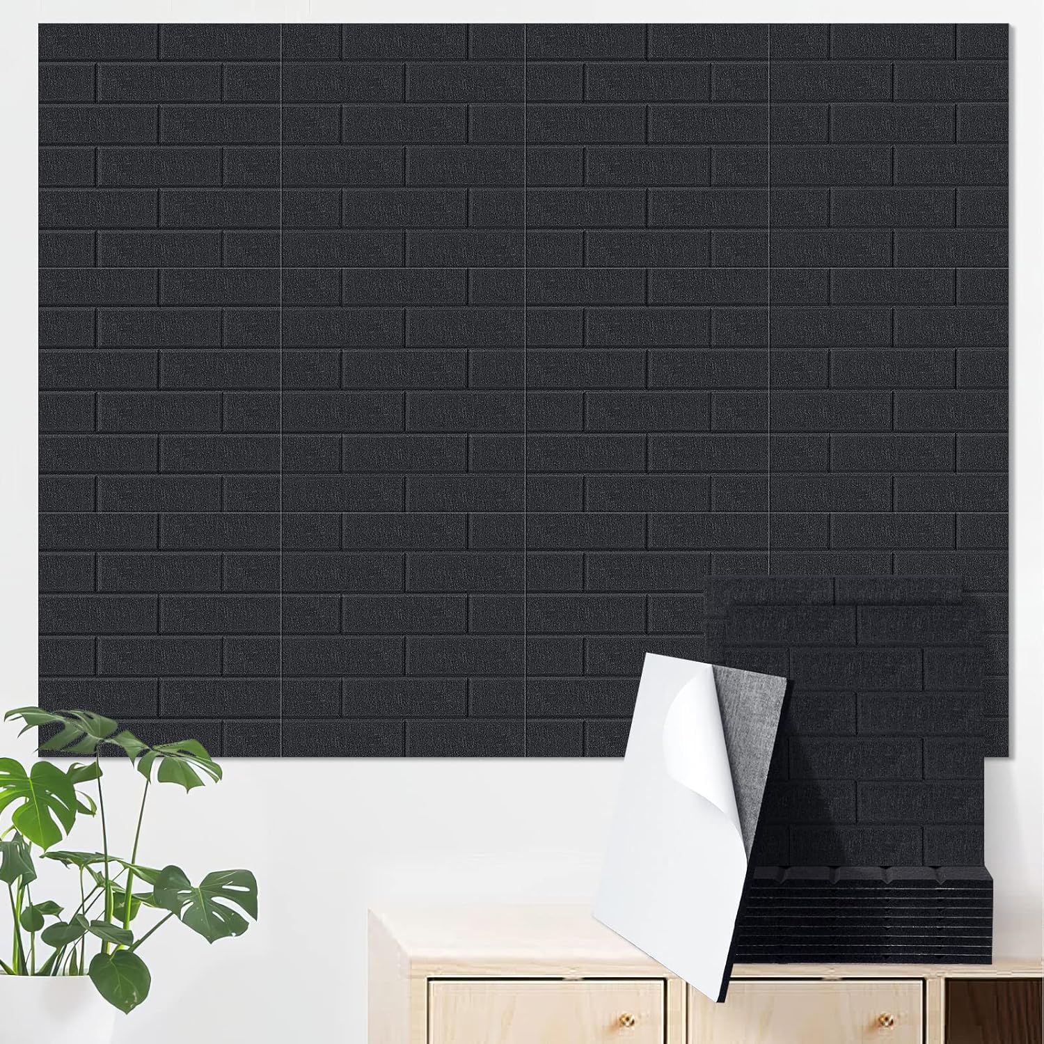 12 paneles acústicos, paneles de pared insonorizados de 12 x 12 x 0.4 pulgadas, tableros autoadhesivos a prueba de sonido, diseño de patrón de