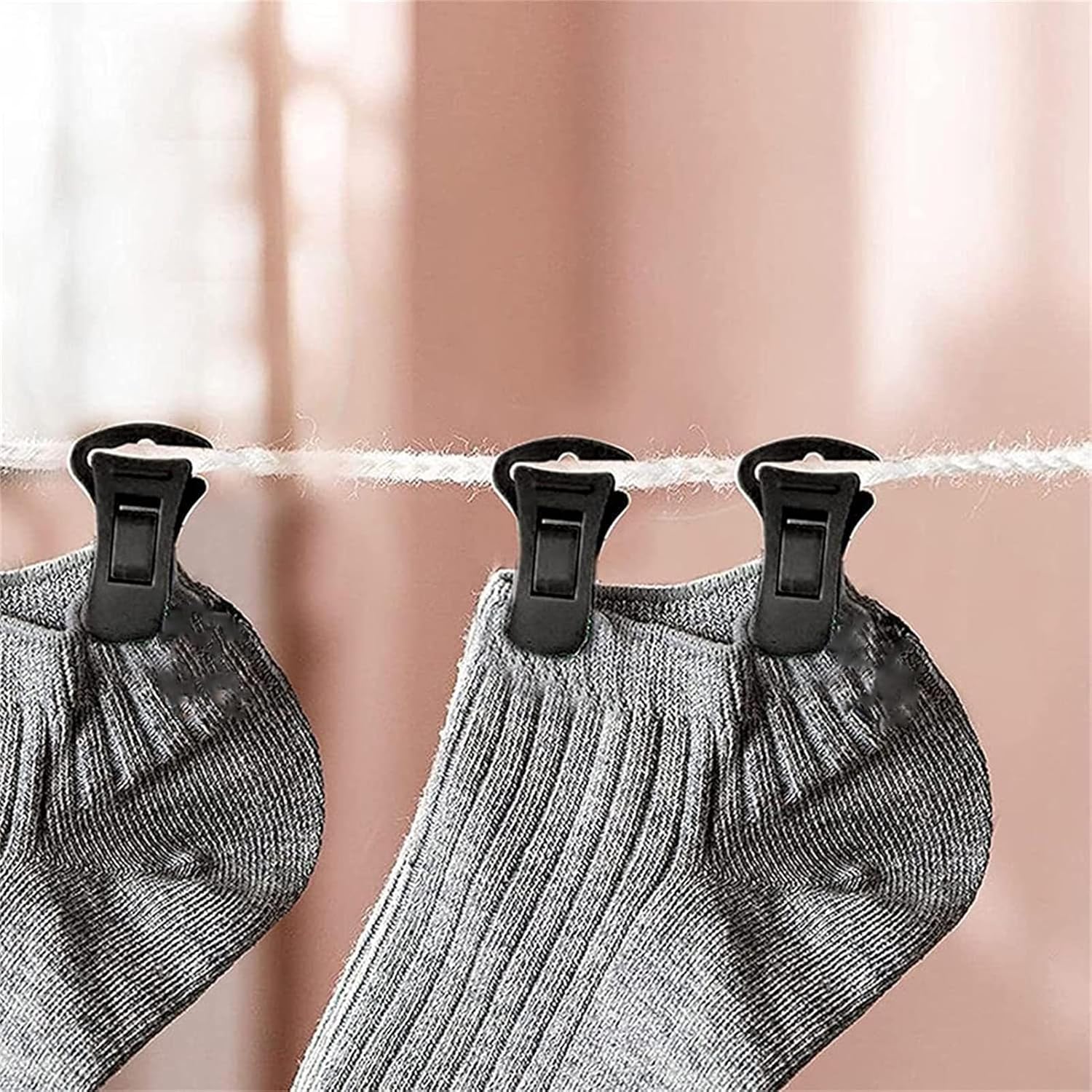 Clothesline – Pinza para calcetines de ropa sucia, versátil para ropa interior, 60 piezas de 0.315 in, soporte para calcetines para lavadora