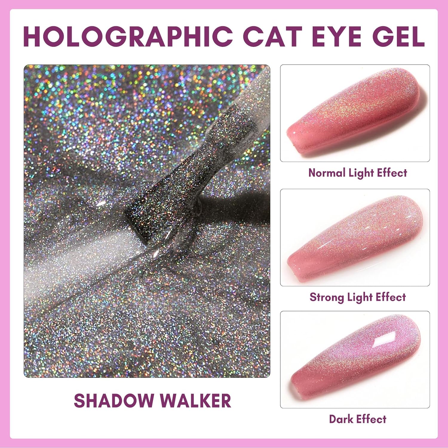 Makartt Lámpara de uñas LED UV, mini luz UV para uñas de gel, paquete con gel universal de ojo de gato arco iris, esmalte NALI de 0.3 fl oz (0.3 fl