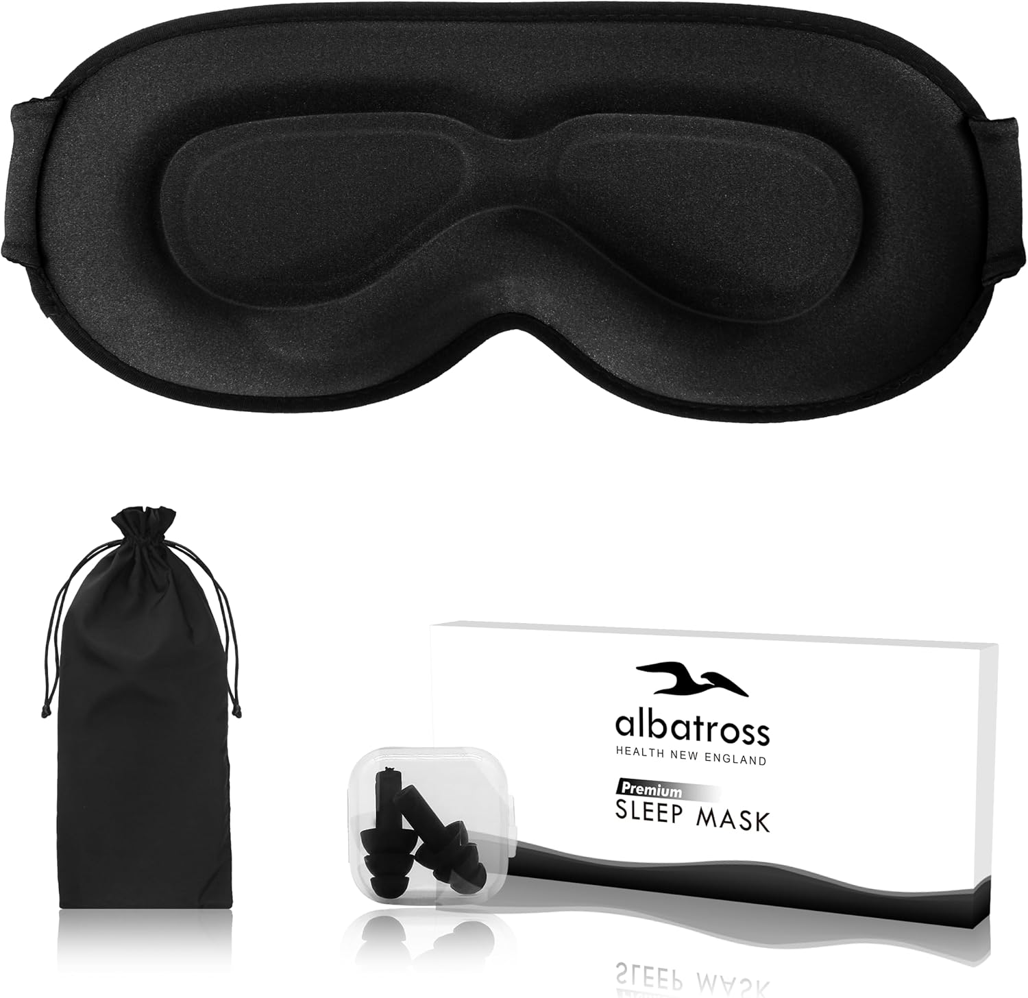 Máscara de dormir para dormir de lado, máscara de ojos mejorada con copa contorneada 3D, bloqueo de luz, máscara de ojos con correa ajustable,