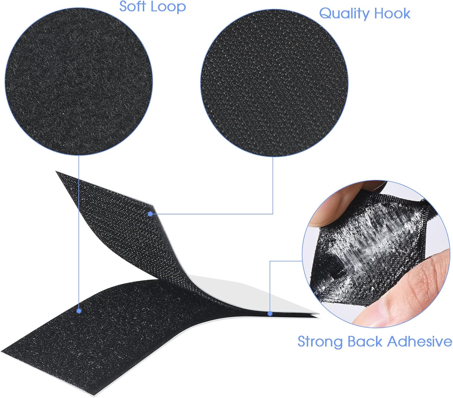 Tiras de velcro  Paquete de 16 tiras de 2 x 6 pulgadas  Cinta de gancho reutilizable autofijada, soporta tiras industriales resistentes de 12 libras