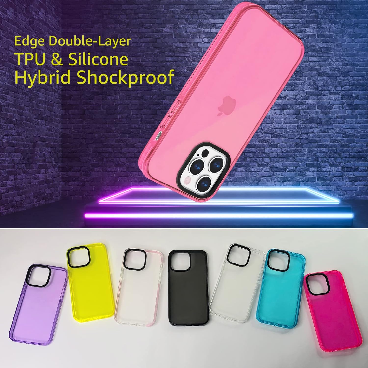 Funda transparente neón para iPhone 11 Pro Max, bonito diseño retro vibrante para mujeres, accesorios de los años 80, funda protectora de silicona