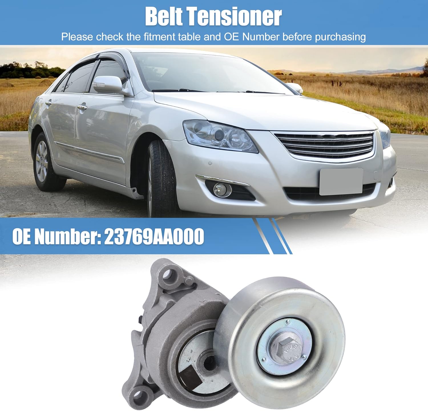 X AUTOHAUX Accesorio Tensor de correa de transmisión Tensor de correa con polea para Subaru Legacy III Outback 2000-2009 para Subaru Tribeca